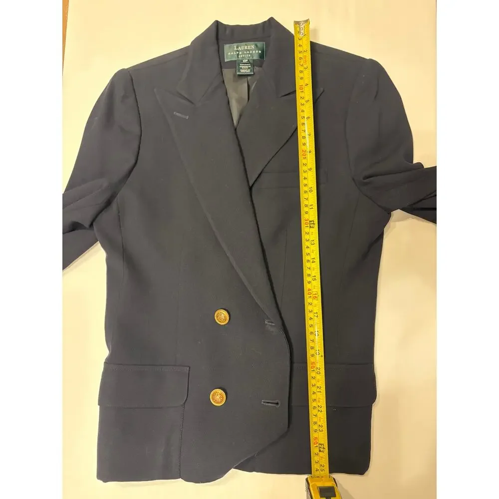 Vintage 1980's USA Ralph Lauren Equestrian blue blazer with brass buttons